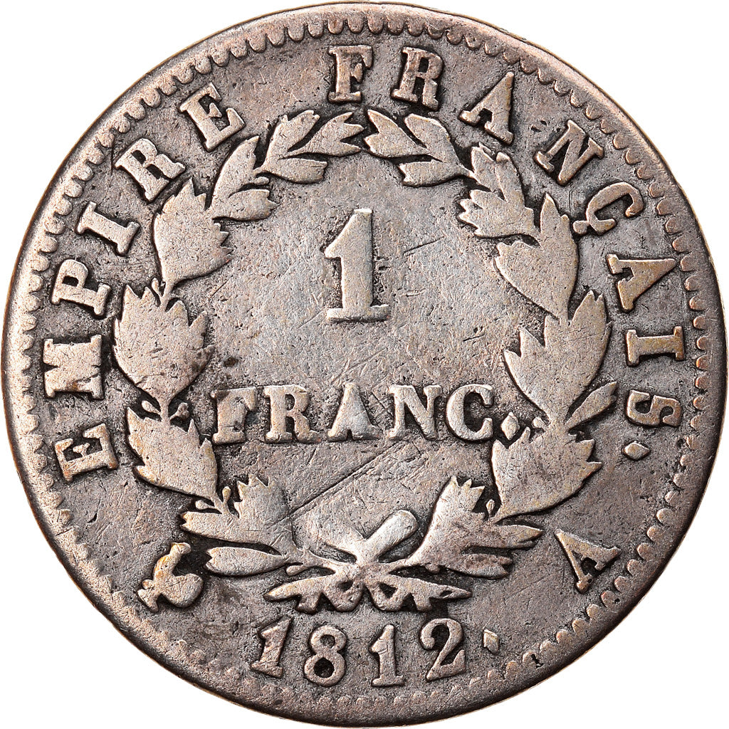 Coin, France, Napoléon I, Franc, 1812, Paris, VF(20-25), Silver, KM:692.1