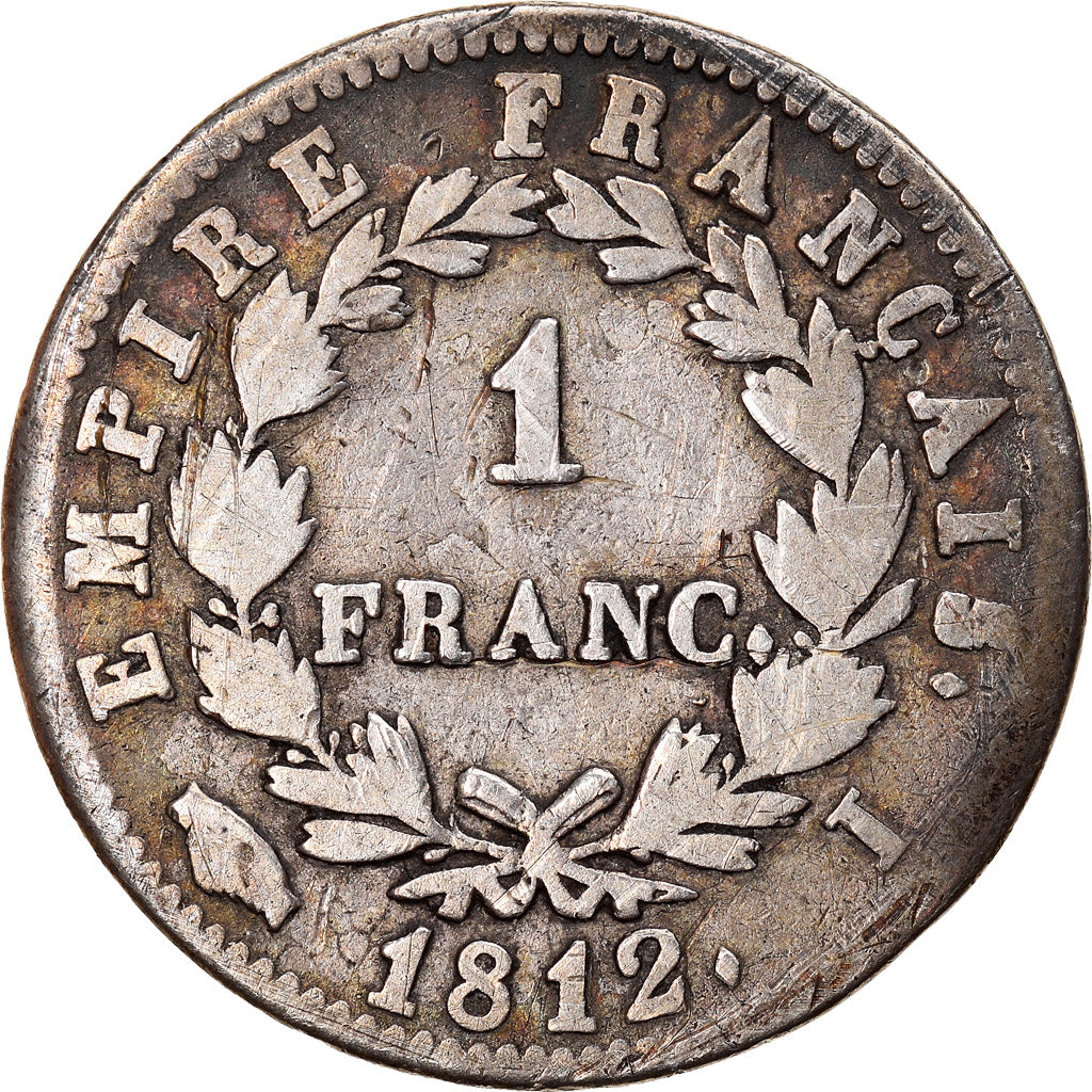 Moneda, Francia, Napoléon I, Franc, 1812, Limoges, BC+, Plata, KM:692.7