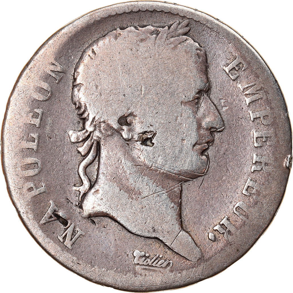Monnaie, France, Napoléon I, Franc, 1812, Torino, Très rare, B+, Argent