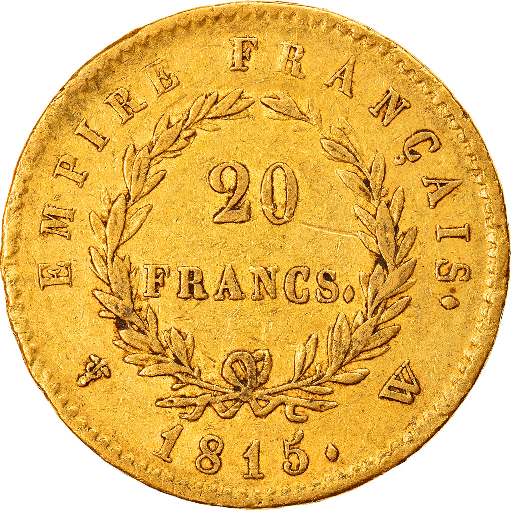 France, 20 Francs, 1815, Lille, Cent Jours, Gold, EF(40-45), Gadoury:1025a