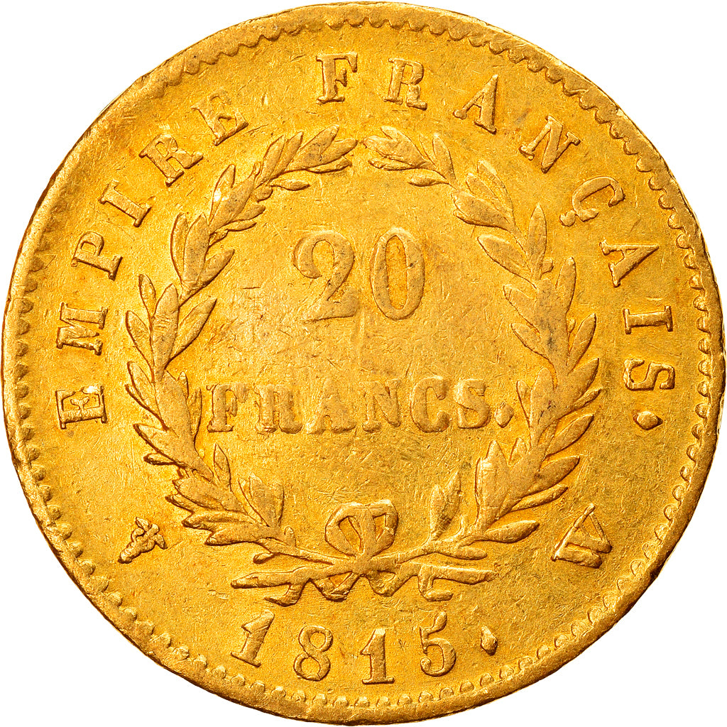 Moneta, Francia, 20 Francs, 1815, Lille, Cent Jours, BB+, Oro, KM:705.3
