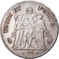 Coin, France, Union et Force, 5 Francs, AN 11, Paris, AU(50-53), Silver