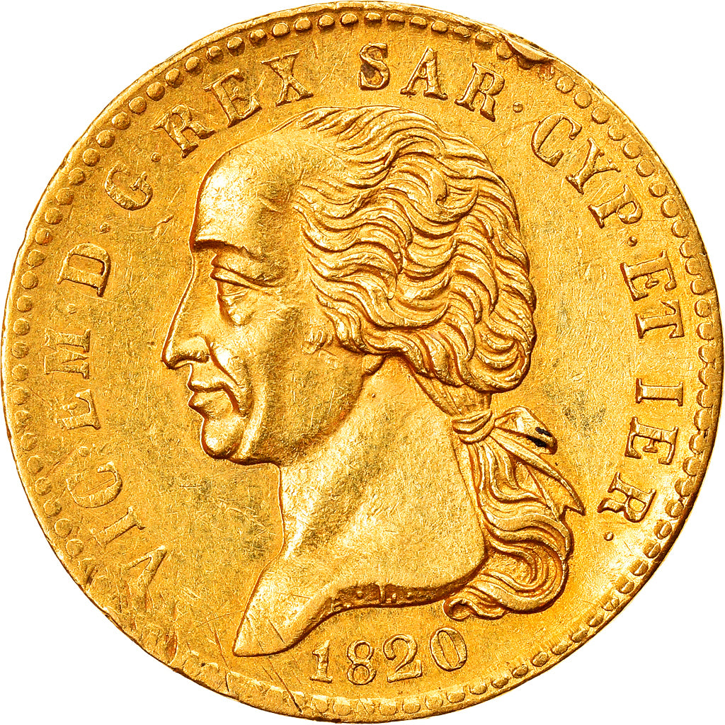Coin, ITALIAN STATES, SARDINIA, Vittorio Emanuele I, 20 Lire, 1820, Torino