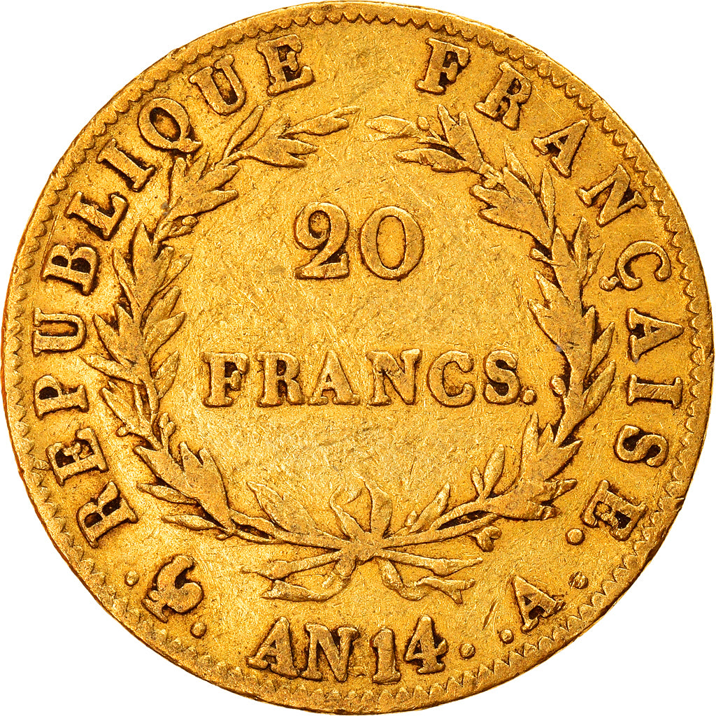 Coin, France, Napoléon I, 20 Francs, AN 14, Paris, EF(40-45), Gold, KM:663.1