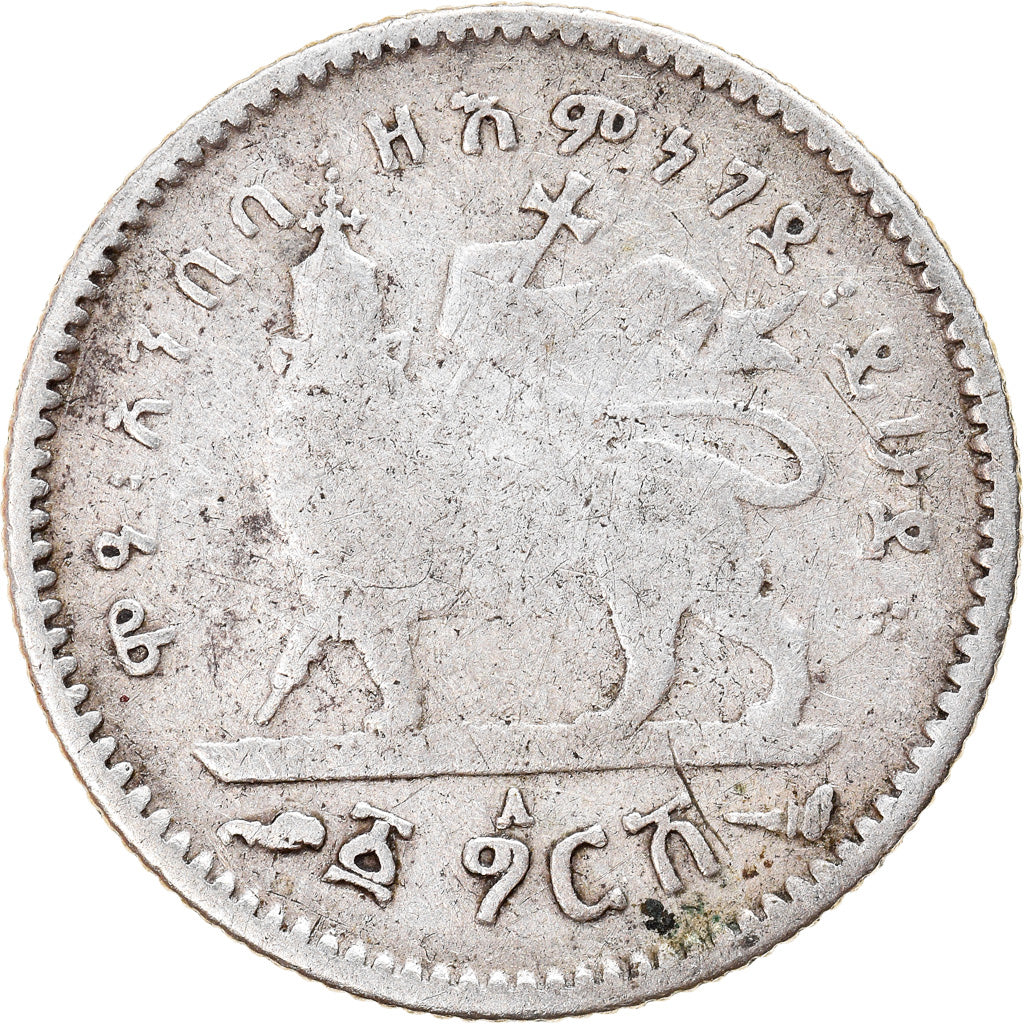 Moneta, Etiopia, Menelik II, Gersh, 1903, Paris, MB+, Argento, KM:12