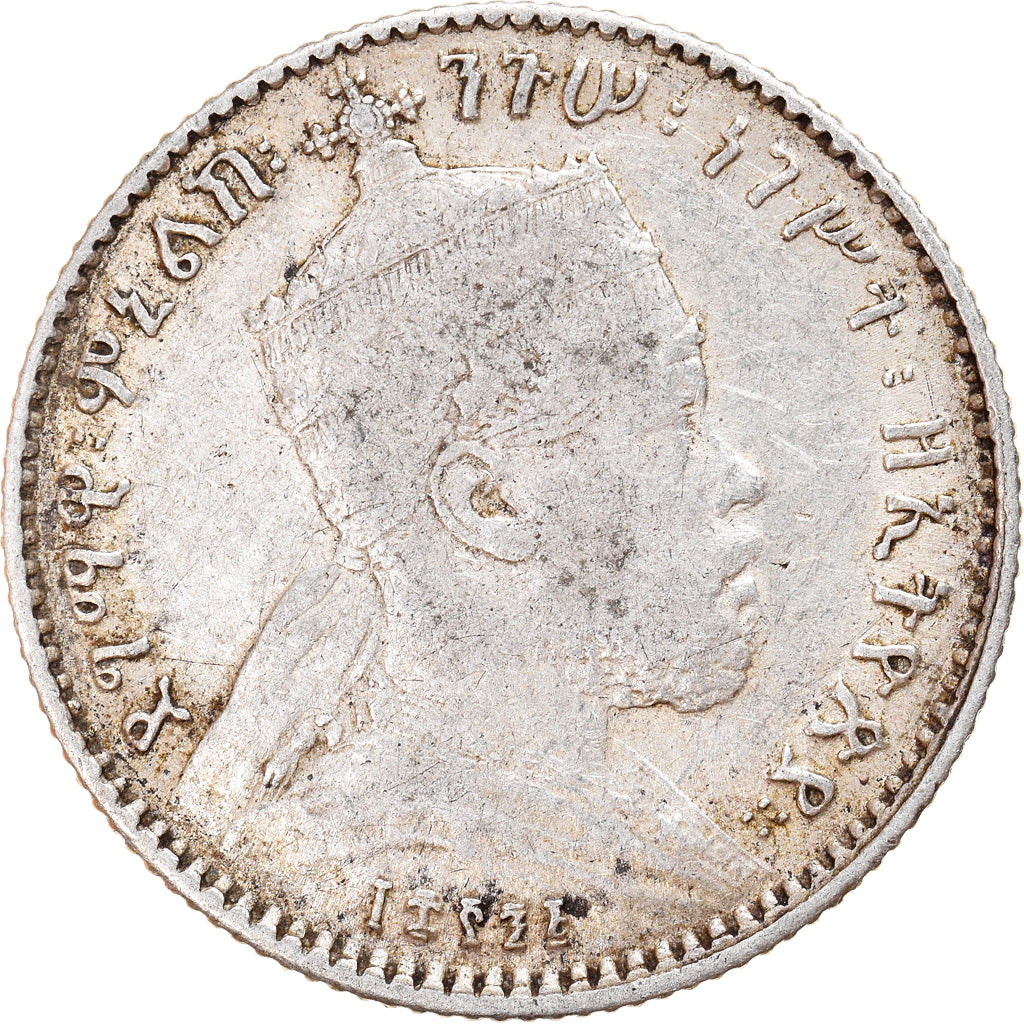 Coin, Ethiopia, Menelik II, Gersh, 1903, Paris, EF(40-45), Silver, KM:12