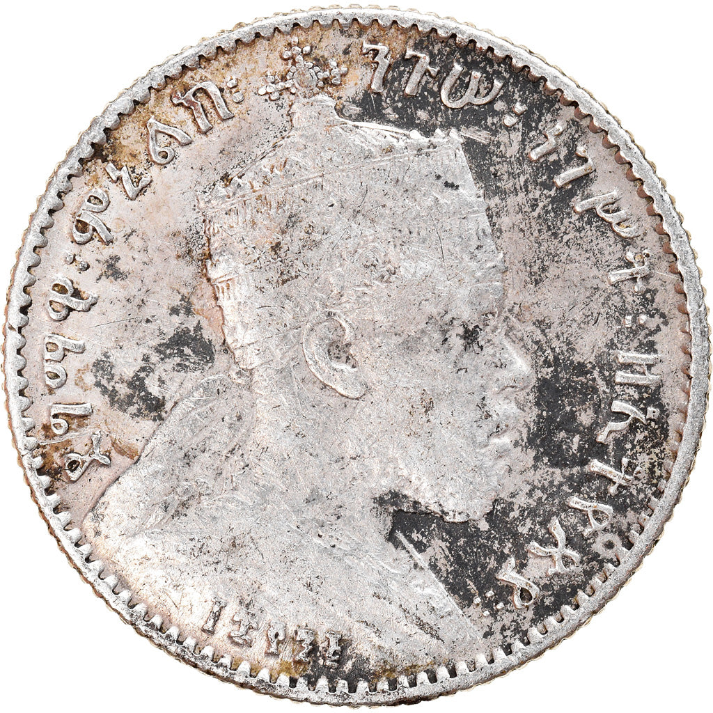 Coin, Ethiopia, Menelik II, Gersh, 1903, Paris, EF(40-45), Silver, KM:12