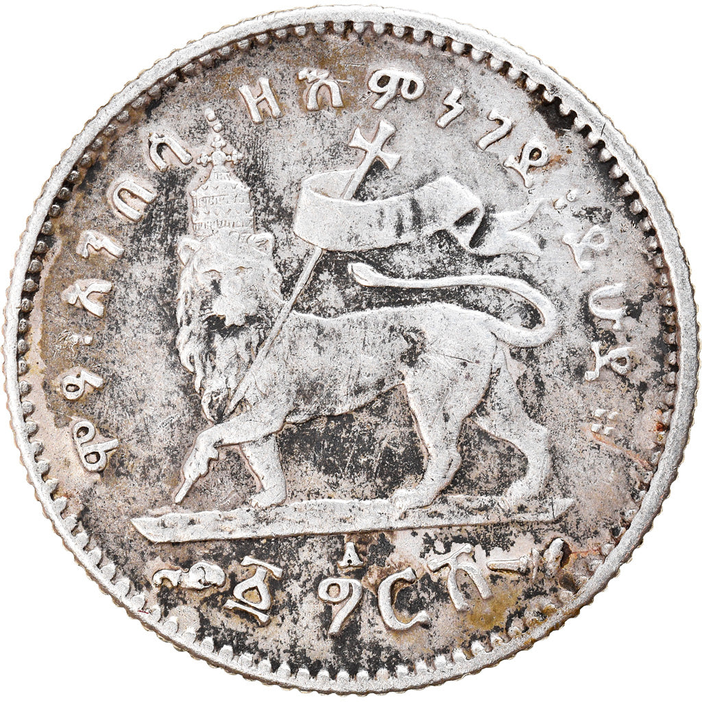 Coin, Ethiopia, Menelik II, Gersh, 1903, Paris, EF(40-45), Silver, KM:12