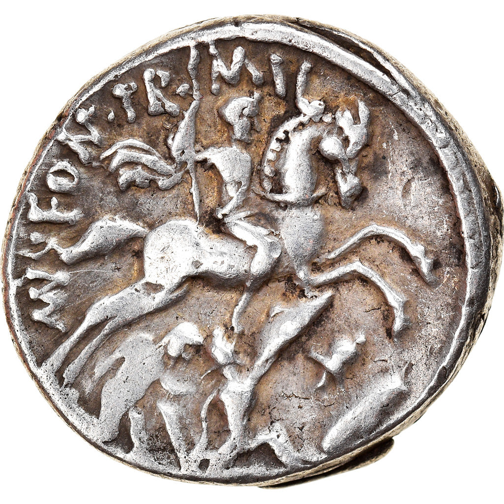Coin, Fonteia, Denarius, 55 BC, Rome, EF(40-45), Silver, Crawford:429/1
