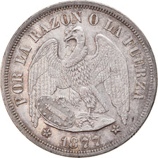 Coin, Chile, Peso, 1877, AU(55-58), Silver, KM:142.1