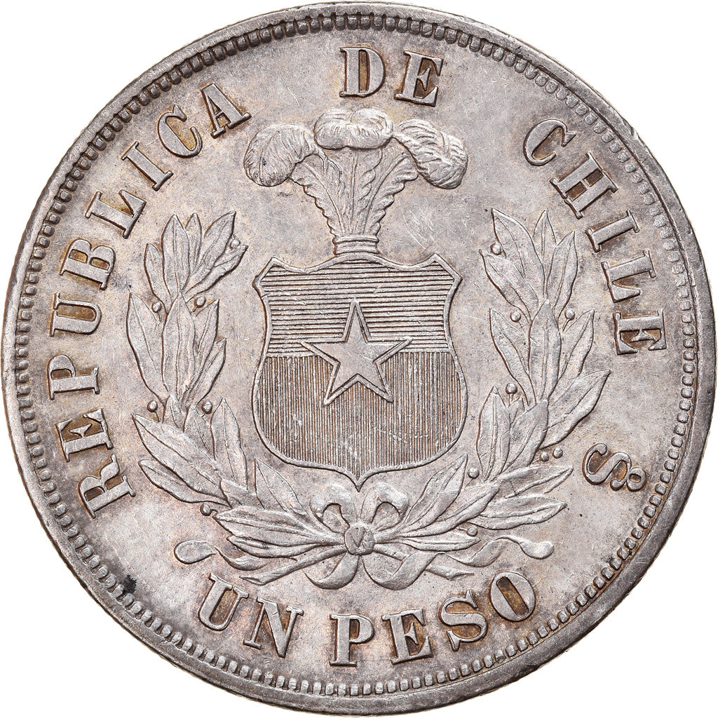 Coin, Chile, Peso, 1877, AU(55-58), Silver, KM:142.1