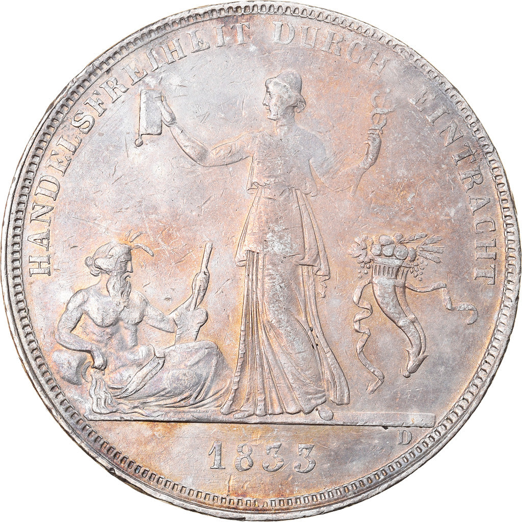 Coin, German States, WURTTEMBERG, Wilhelm I, Thaler, 1833, Stuttgart, MS(60-62)