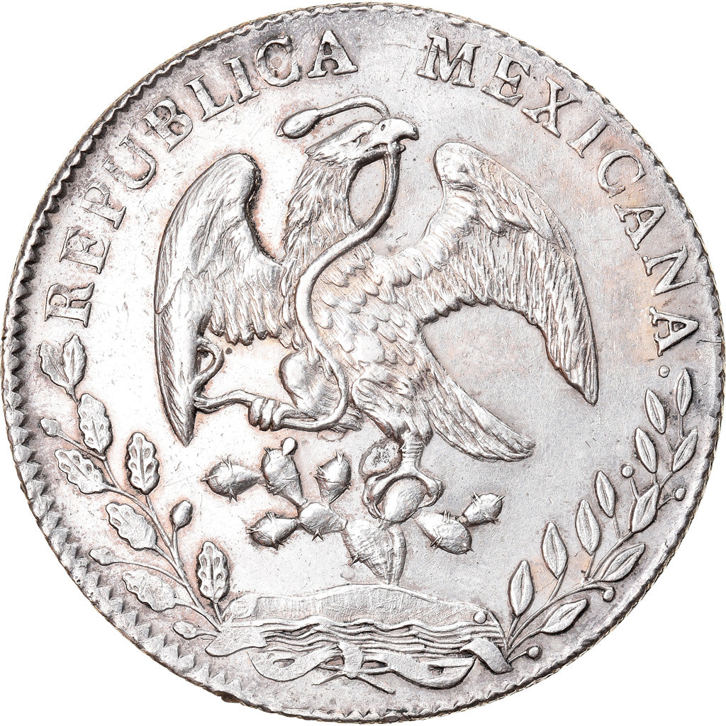 Moeda, México, 8 Reales, 1884, Zacatecas, MS(63), Prata, KM:377.13