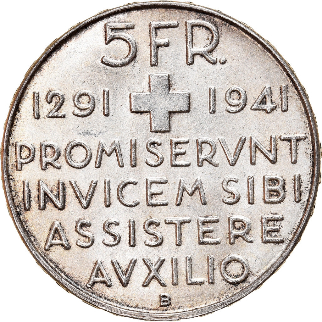 Coin, Switzerland, 5 Francs, 1941, Bern, AU(55-58), Silver, KM:44