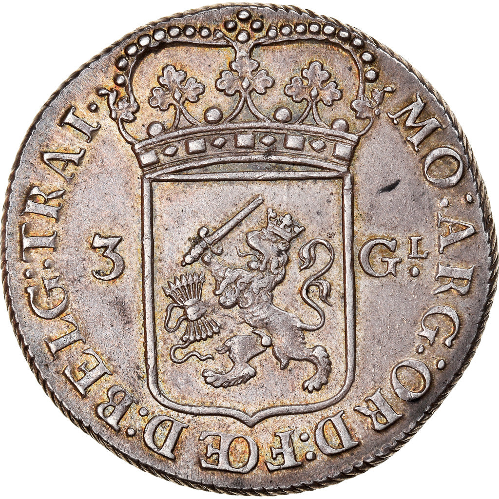 Munten, Nederland, UTRECHT, 3 Gulden, 60  Stuiver, 1793, PR, Zilver, KM:117