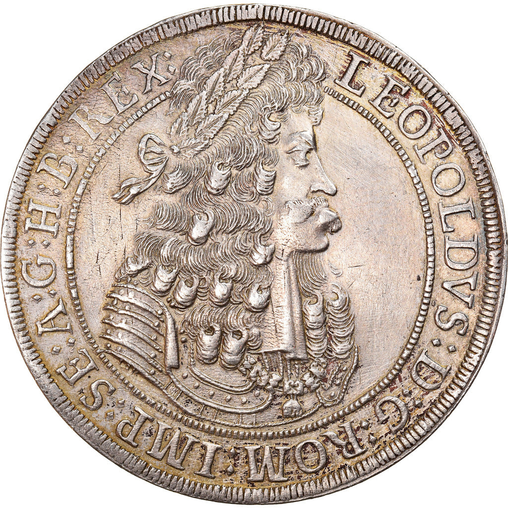 Coin, Austria, Leopold I, Thaler, 1696, Hall, AU(55-58), Silver, KM:1303.4