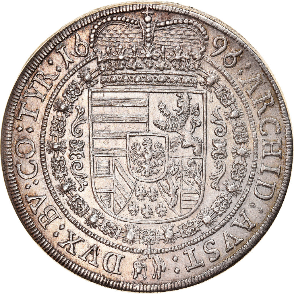 Coin, Austria, Leopold I, Thaler, 1696, Hall, AU(55-58), Silver, KM:1303.4