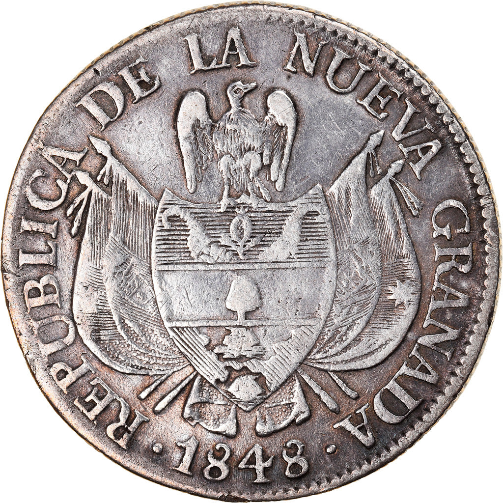 Coin, Colombia, 10 Reales, 1848, VF(30-35), Silver, KM:107