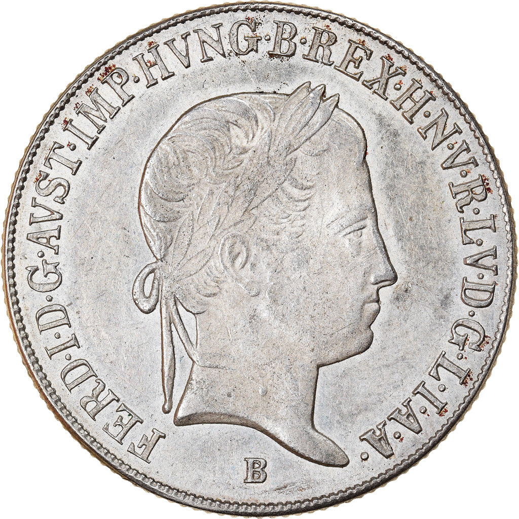Coin, Austria, Ferdinand I, 20 Kreuzer, 1848, MS(63), Silver, KM:2208