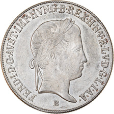 Coin, Austria, Ferdinand I, 20 Kreuzer, 1848, MS(63), Silver, KM:2208