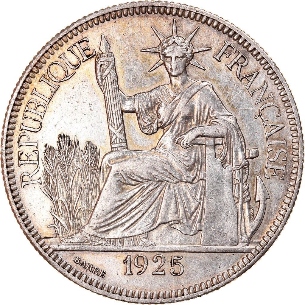 Coin, FRENCH INDO-CHINA, Piastre, 1925, Paris, AU(50-53), Silver, KM:5a.1