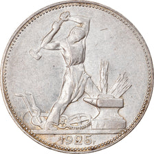 Coin, Russia, 50 Kopeks, 1925, AU(55-58), Silver, KM:89.2