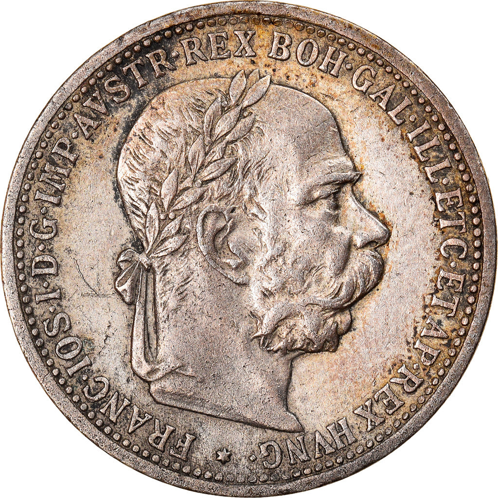 Coin, Austria, Franz Joseph I, Corona, 1894, Budapest, AU(55-58), Silver