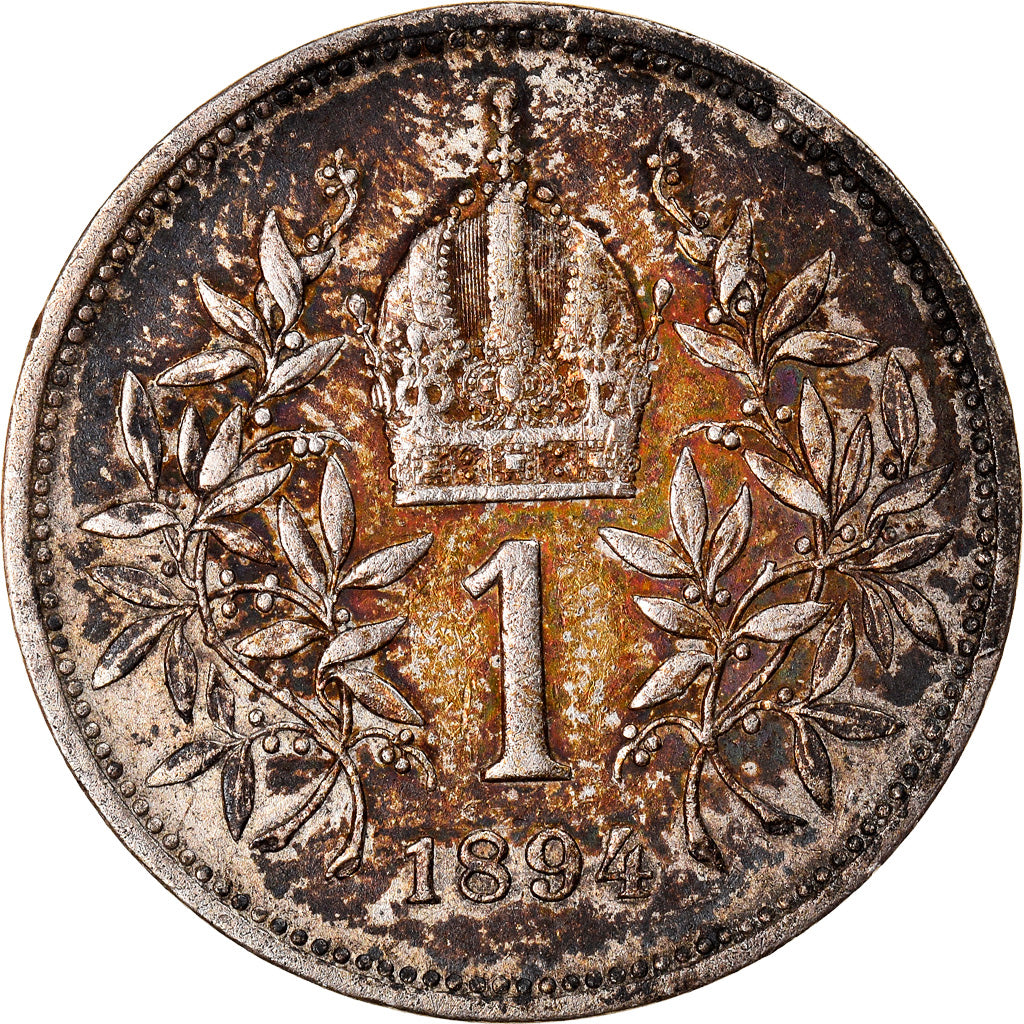 Coin, Austria, Franz Joseph I, Corona, 1894, Budapest, AU(55-58), Silver