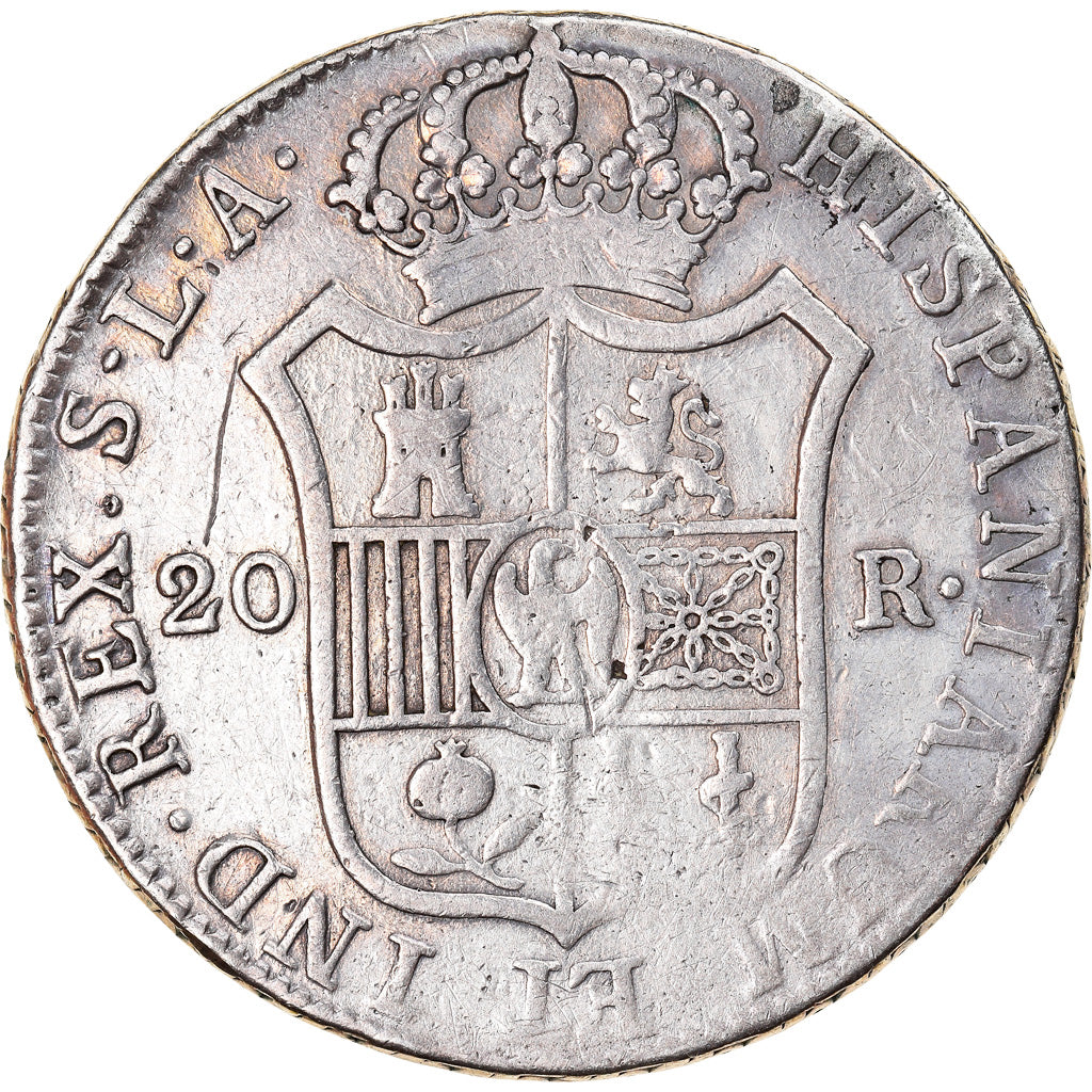 Coin, Spain, Joseph Napolean, 20 Réales, 1812, Seville, Very rare, VF(30-35)