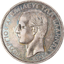 Coin, Greece, George I, 5 Drachmai, 1876, Paris, AU(50-53), Silver, KM:46