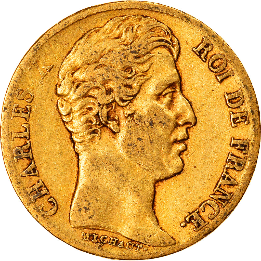 Moeda, França, Charles X, 20 Francs, 1825, Paris, EF(40-45), Dourado, KM:726.1