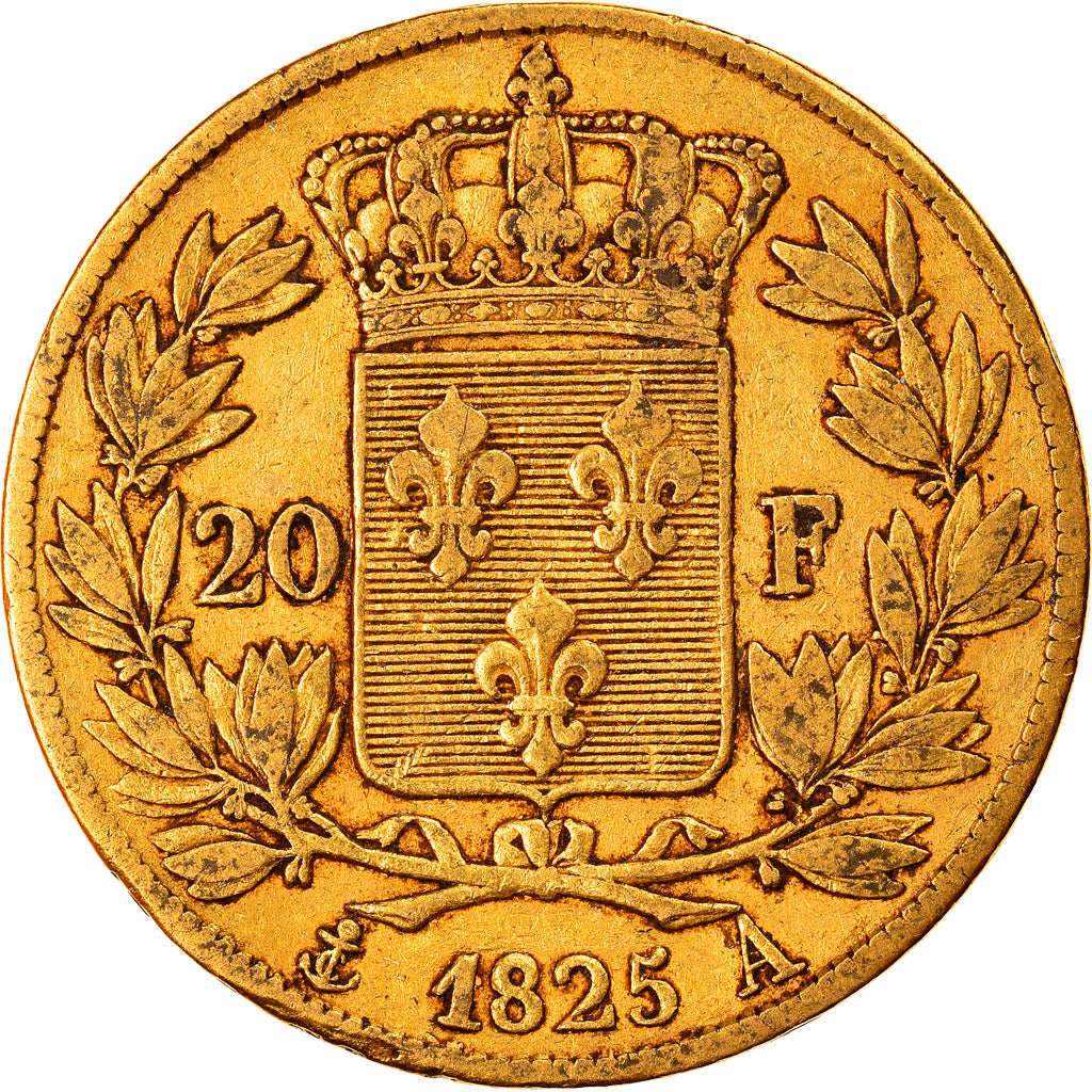 Moeda, França, Charles X, 20 Francs, 1825, Paris, EF(40-45), Dourado, KM:726.1