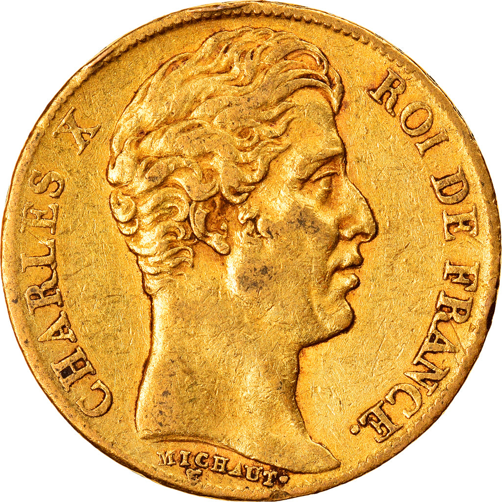 Moeda, França, Charles X, 20 Francs, 1825, Paris, EF(40-45), Dourado, KM:726.1