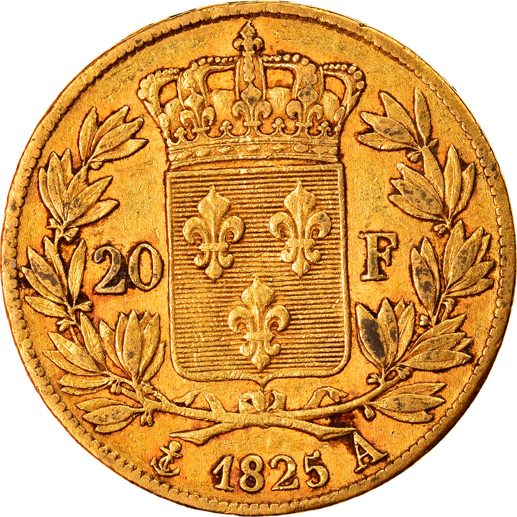Moeda, França, Charles X, 20 Francs, 1825, Paris, EF(40-45), Dourado, KM:726.1