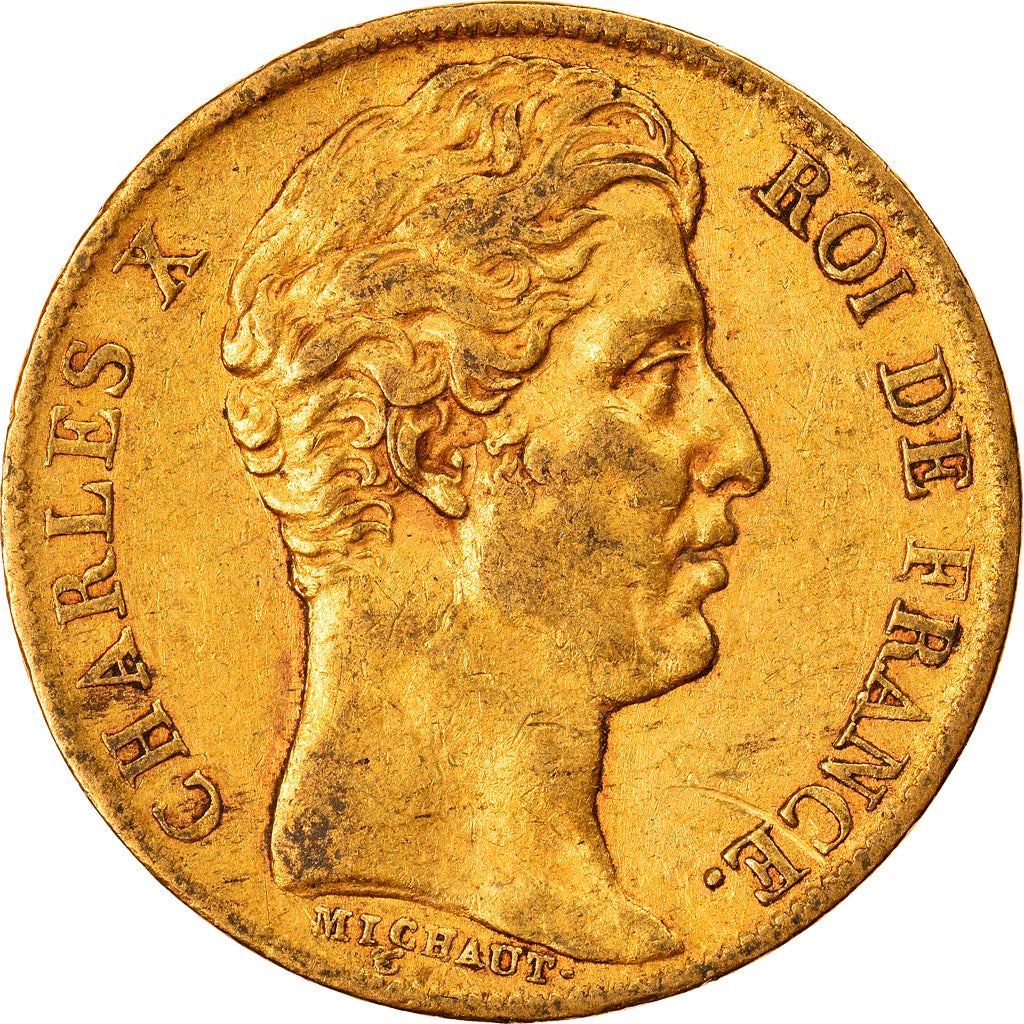 Munten, Frankrijk, Charles X, 20 Francs, 1825, Paris, ZF, Goud, KM:726.1