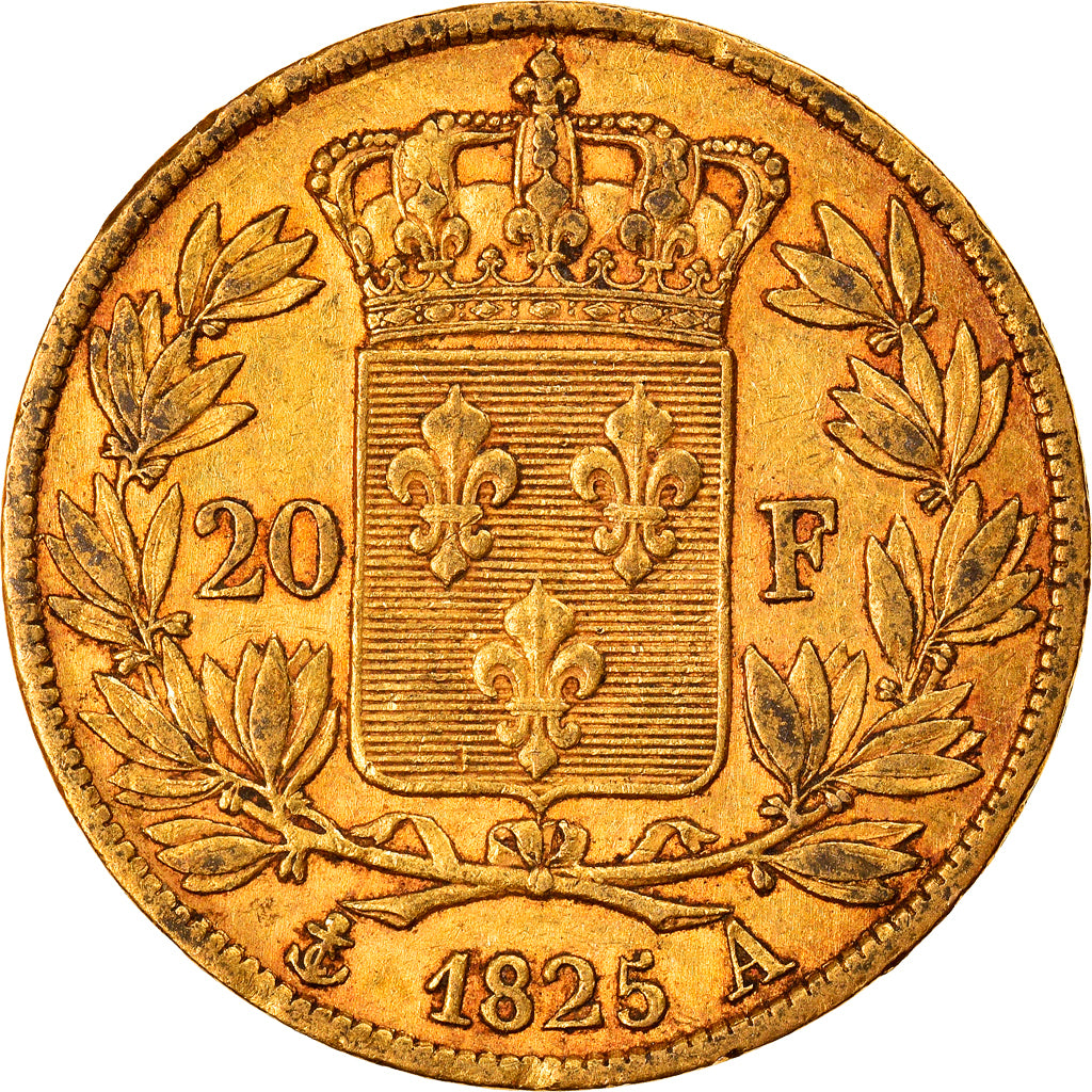 Munten, Frankrijk, Charles X, 20 Francs, 1825, Paris, ZF, Goud, KM:726.1
