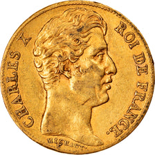 Moeda, França, Charles X, 20 Francs, 1825, Paris, EF(40-45), Dourado, KM:726.1