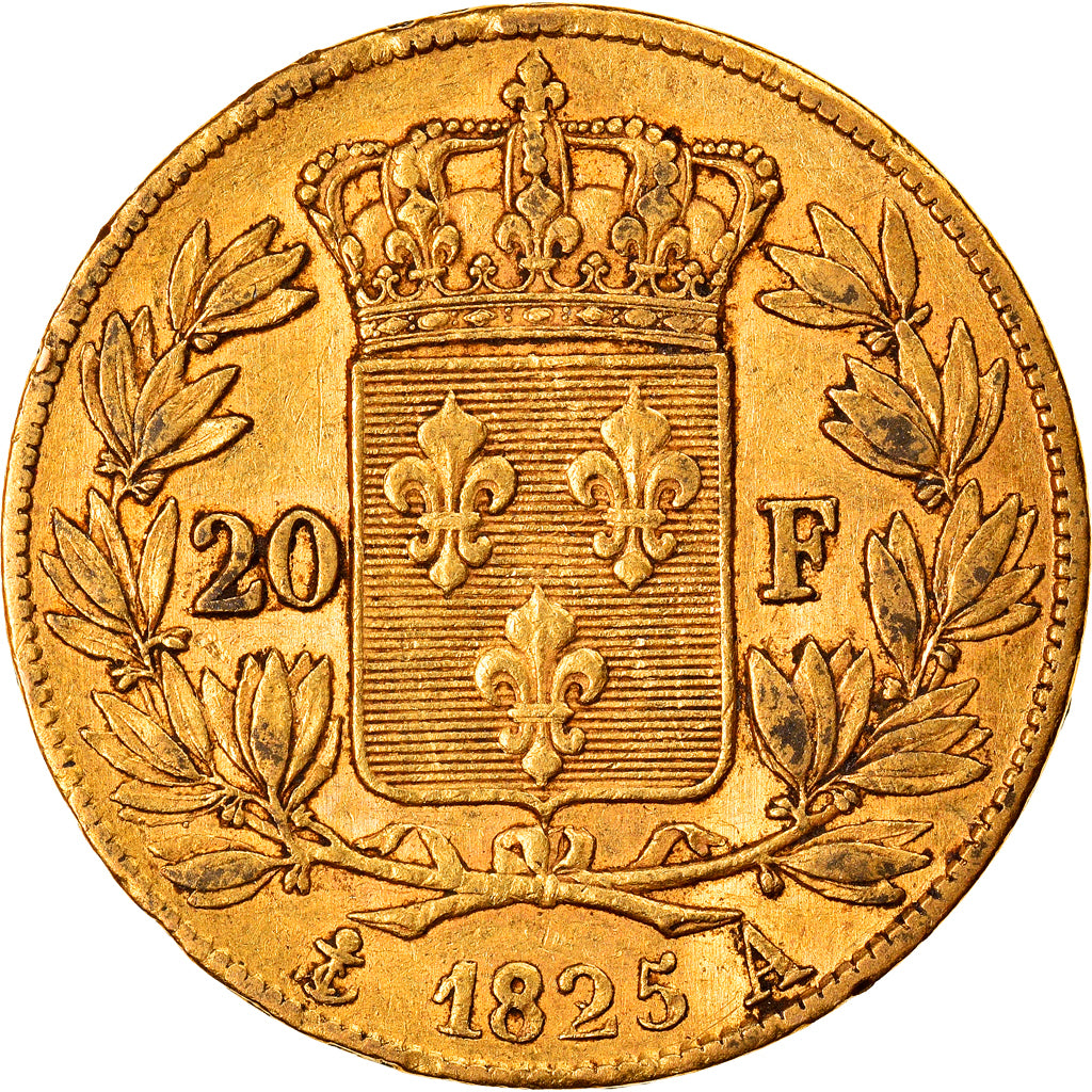 Moeda, França, Charles X, 20 Francs, 1825, Paris, EF(40-45), Dourado, KM:726.1