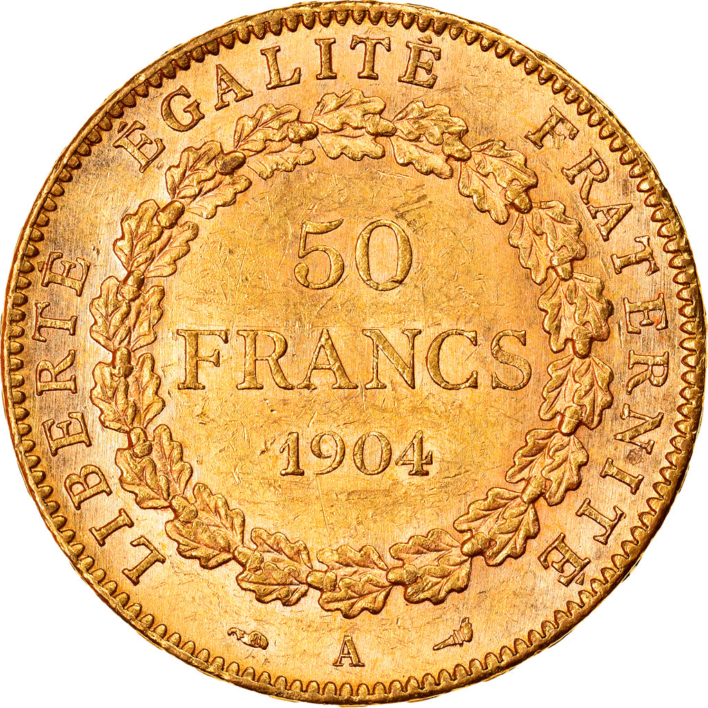 Frankrijk, 50 Francs, Génie, 1904, Paris, Goud, PR+, Gadoury:1113, KM:831