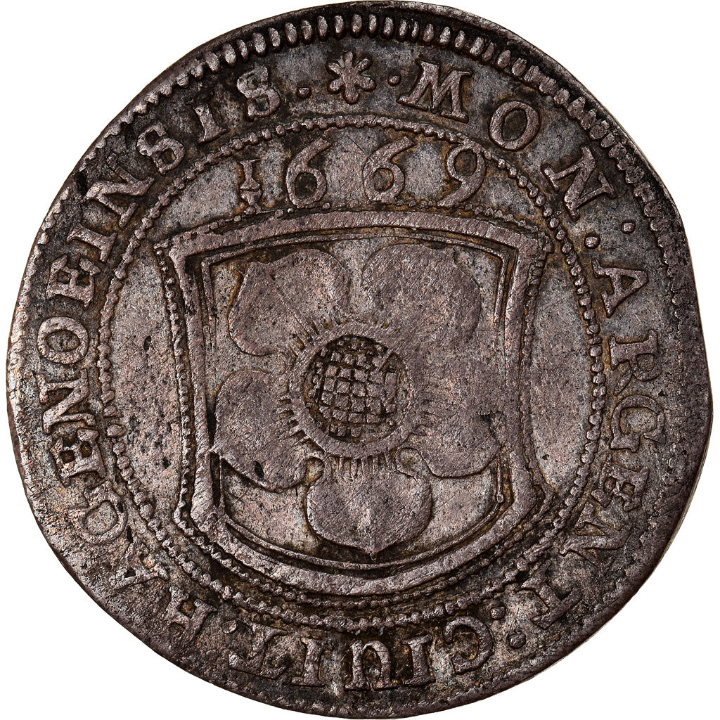 Monnaie, FRENCH STATES, 12 Kreuzer, 1669, Haguenau, TTB+, Argent