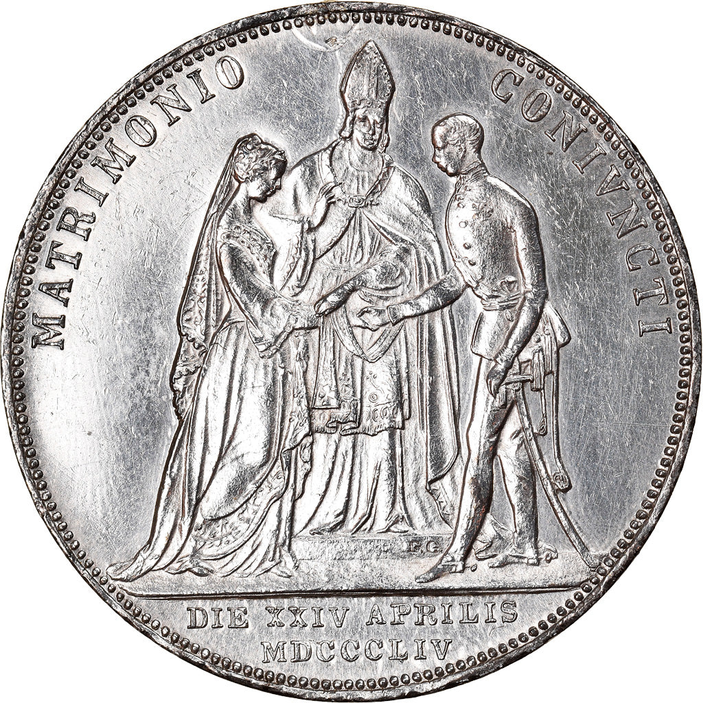 Coin, Austria, Franz Joseph I, Gulden, 1854, Vienna, MS(63), Silver, KM:M1