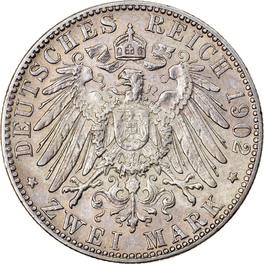 Münze, Deutsch Staaten, SAXE-MEININGEN, Georg II, 2 Mark, 1876, Munich, VZ