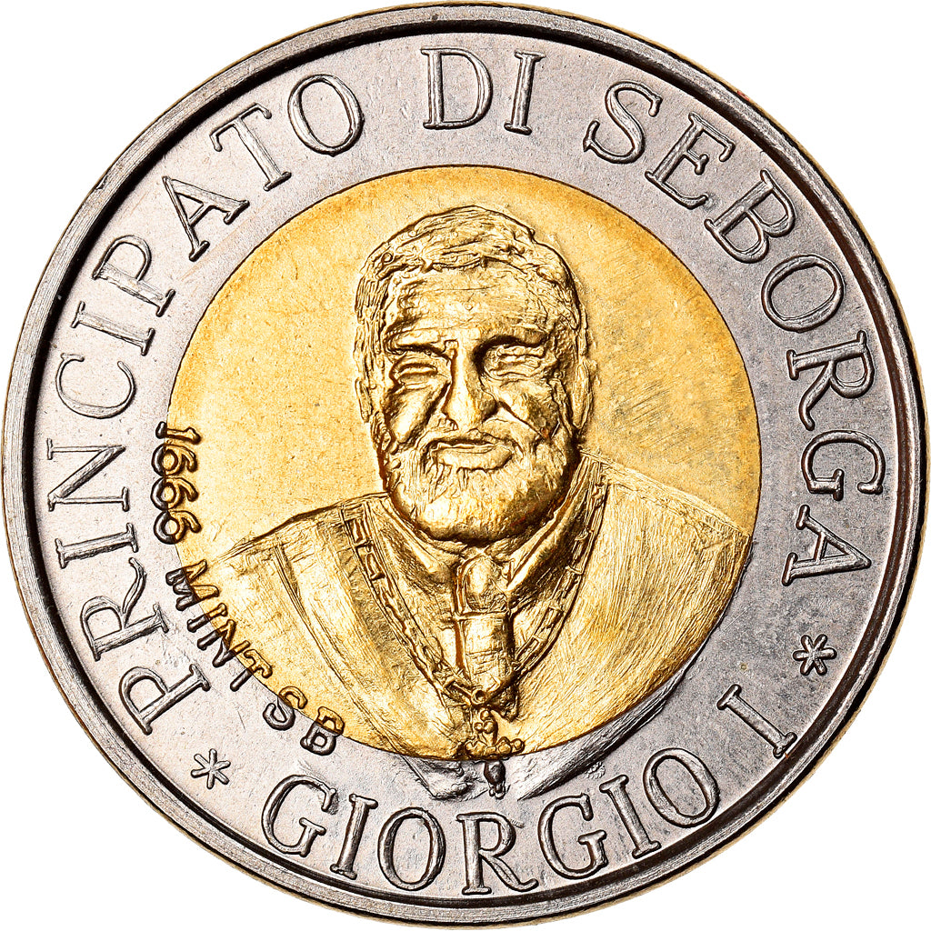 Coin, SEBORGA, Prince Giorgio I, 2 Luigi, 1996, Seborga, MS(60-62), Bi-Metallic