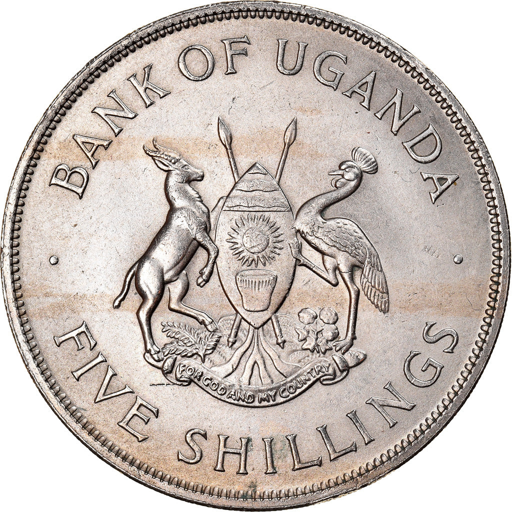 Monnaie, Uganda, 5 Shillings, 1968, SUP, Copper-nickel, KM:7
