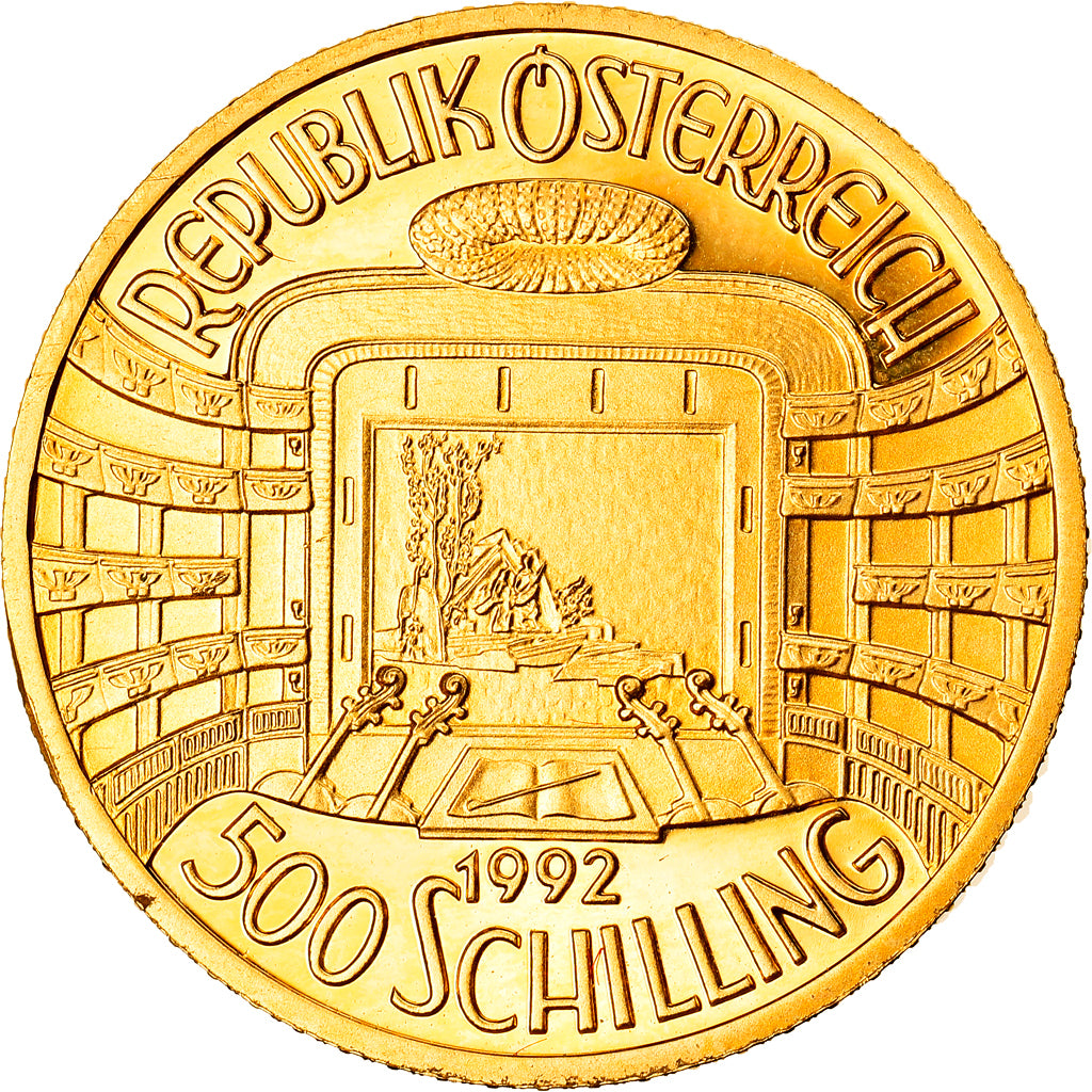 Coin, Austria, 500 Schilling, 1992, Vienna, MS(63), Gold, KM:3006