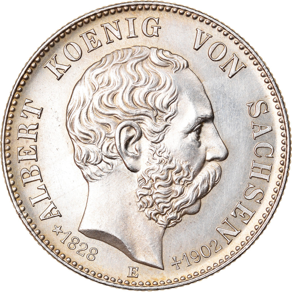 Coin, German States, SAXONY-ALBERTINE, Albert, 2 Mark, 1902, Muldenhütten