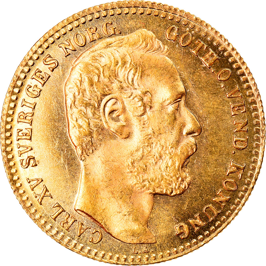 Münze, Schweden, Carl XV Adolf, Carolin, 10 Francs, 1869, UNZ, Gold, KM:716