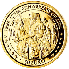 Munten, Eiland Man, Elizabeth II, 50 Euro, 1996, FDC, Goud, KM:720