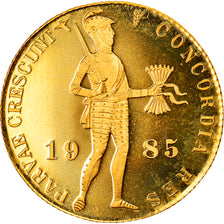 Coin, Netherlands, Beatrix, Ducat, 1985, St. Petersburg, MS(65-70), Gold