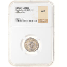 Moneta, Elagabalus, Denarius, 219, Rome, gradacja, NGC, AU, AU(50-53), Srebro